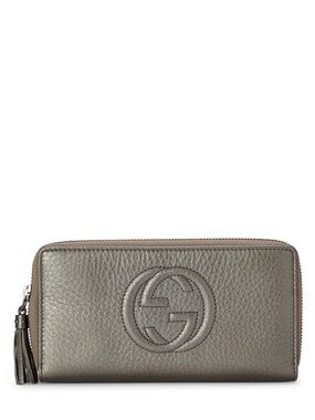 Gucci Metallic Leather Soho Zip Around Wallet